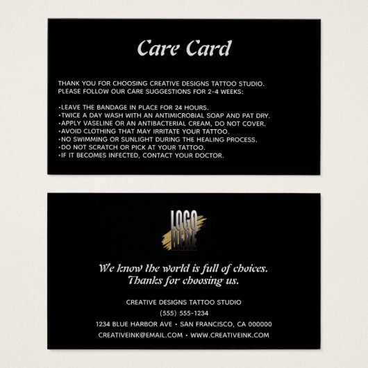 Tatouage Microblading Instructions de soins postér (Devant & derrière)