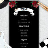 Tatouage noir et blanc Rockabilly Menu Mariage