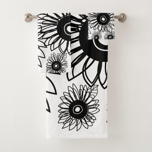 Tatouage Tournesol Floral Noir Blanc Tatouage Fleu (En situation)