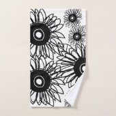 Tatouage Tournesol Floral Noir Blanc Tatouage Fleu (Serviette à main)