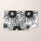 Tatouage Tournesol Floral Noir Blanc Tatouage Fleu (Serviette à main)