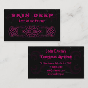 Tatouage tribal Cartes de visite noirs et roses