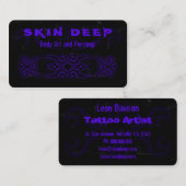 Tatouage tribal Cartes de visite noirs et violets (Devant / Derrière)
