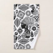 Tatouage Tribal Portrait de Fille Africaine (Serviette à main)