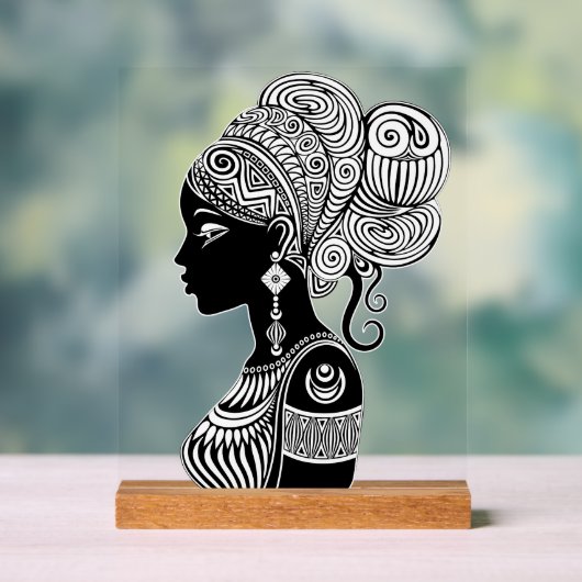 Tatouage Tribal Portrait de Fille Africaine (Neutre)