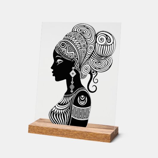 Tatouage Tribal Portrait de Fille Africaine (Angle)