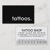 tatouages. carte perforée de fidélité (Devant / Derrière)