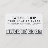 tatouages. carte perforée de fidélité (Dos)