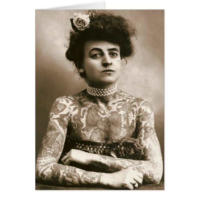 Tatoué De Perles, Photo De Cirque Victorien (Devant)