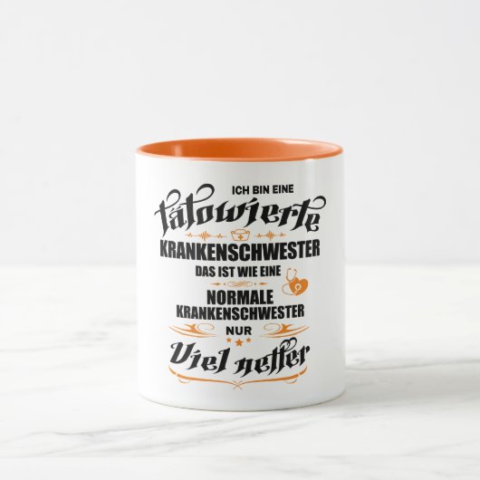 Tätowierte Krankenschwester Geschenkidee Tasse (Centre)