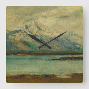 Tatra berglandschap door Ladislav Mednyanszky Vierkante Klok