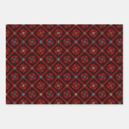 Tatreez Arabische Thobe Henna Kunstwerkpatroon Inpakpapier Vel