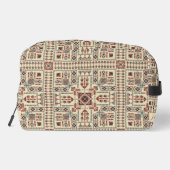 Tatreez pattern, beige geometric ornament toilettasje (Achterkant)
