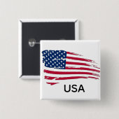 Tatted American Flag Vierkante Button 5,1 Cm (Voorkant /achterkant)