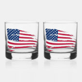Tatted American Flag Whisky Glas (Voorkant)