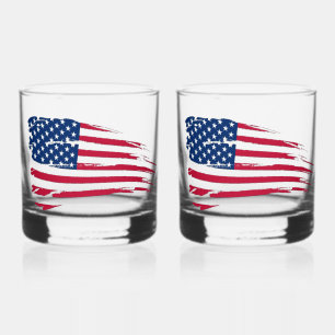 Tatted American Flag Whisky Glas