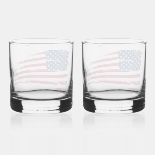Tatted American Flag Whisky Glas (Achterkant)