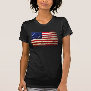 Tattered Betsy Ross American Flag T-shirt