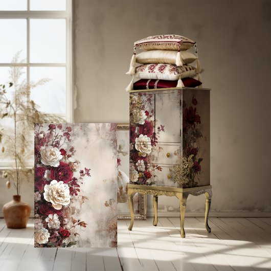 Tattered Floral, Frans chic, Rozen & pioen Tissuepapier