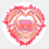 Tattered Heart Ronde Sticker (Voorkant)