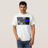 Tattered Maryland Flag Thin Blue Line T-Shirt (Voorkant volledig)
