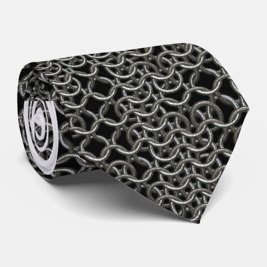 Tattered Medieval Chainmail Armor Texture Stropdas (Opgerold)