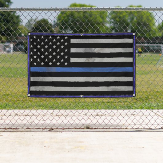 Tattered Thin Blue Line Flag Spandoek (Insitu)