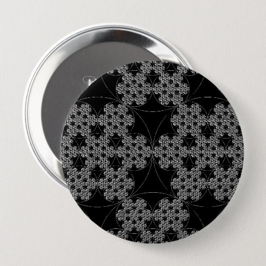 Tatting Fractal Pattern Snowflake Ronde Button 4,0 Cm (Voorkant /achterkant)