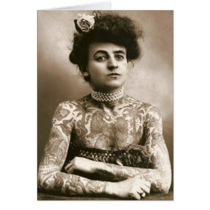Tattoed avec des perles, photo victorienne de