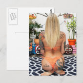 Tattoed Bikini Model Foto Briefkaart (Voorkant / Achterkant)