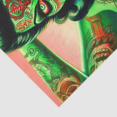 Tattoed Zombie Pin-up Tissuepapier (Detail)