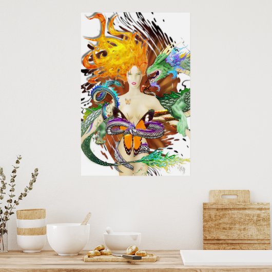 tattoo 2 levenscyclus GECENSOREERD Poster (Keuken)