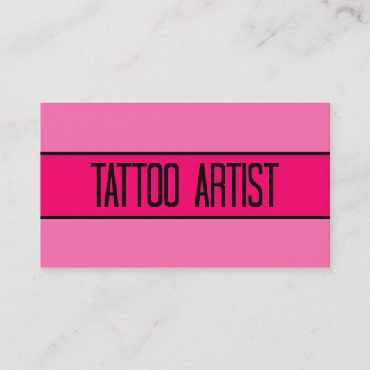 Tattoo Artiest Baby en Hot Pink Visitekaartje (Voorkant)