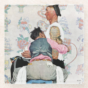 Tattoo artiest glazen onderzetter