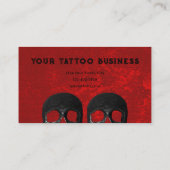 Tattoo Artiest Gothic Red Black Dark Academia Skul Visitekaartje (Achterkant)
