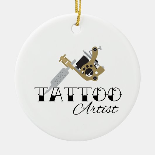 Tattoo artiest keramisch ornament (Voorkant)