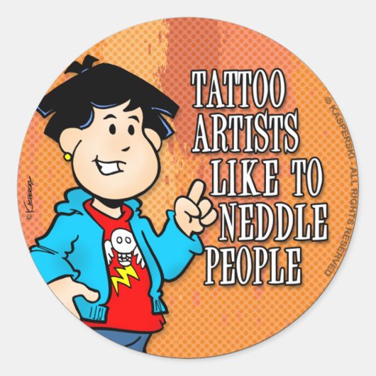 Tattoo artiest ronde sticker (Voorkant)