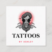 Tattoo Artiest Social Media Snake Graphics Modern Vierkante Visitekaartje (Voorkant)