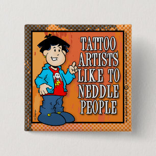 Tattoo artiest vierkante button 5,1 cm