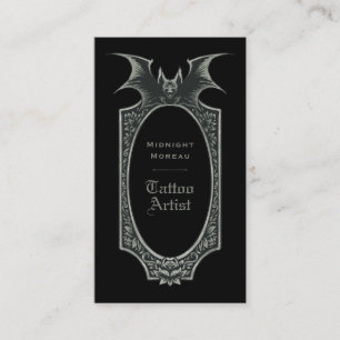 Tattoo Artist Bat QR Code Carte de visite