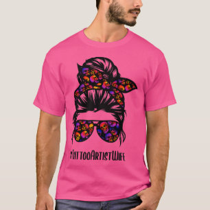 Tattoo Artistieke vrouw leven rommelige haarbril 2 T-shirt