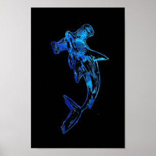 Tattoo Blauwe Hammerhead Shark Poster