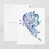 Tattoo blauwe vlinder briefkaart (Voorkant / Achterkant)