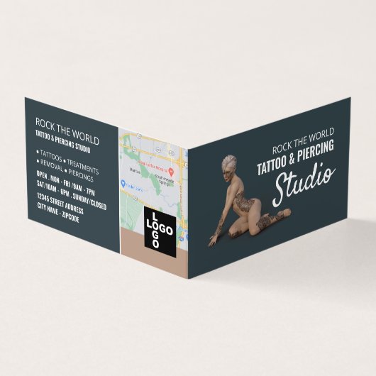 Tattoo & body Piercing Studio, Benoeming Visitekaartjes (Buitenkant)