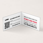 Tattoo & body Piercing Studio, Benoeming Visitekaartjes (Binnen)