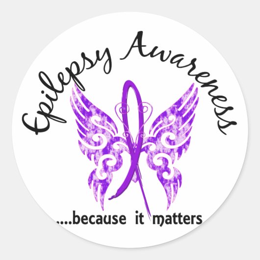 Tattoo Boterfly 6.1 Epilepsie Ronde Sticker (Voorkant)