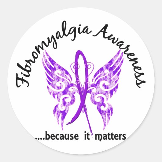Tattoo Boterfly 6.1 Fibromyalgie Ronde Sticker (Voorkant)