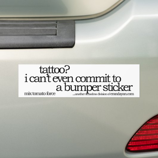 tattoo? bumpersticker (Op auto)