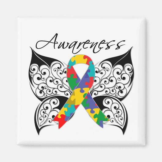 Tattoo Butterfly Awareness - Autisme Magneet (Voorkant)