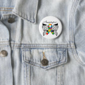 Tattoo Butterfly Awareness - Autisme Ronde Button 5,7 Cm (In situ)